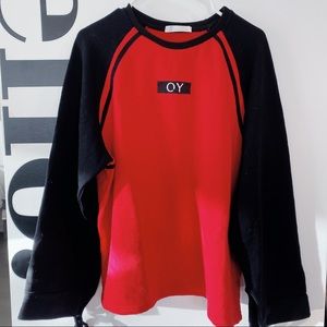 Something Studio Black&Red Oversize Sweatshirt